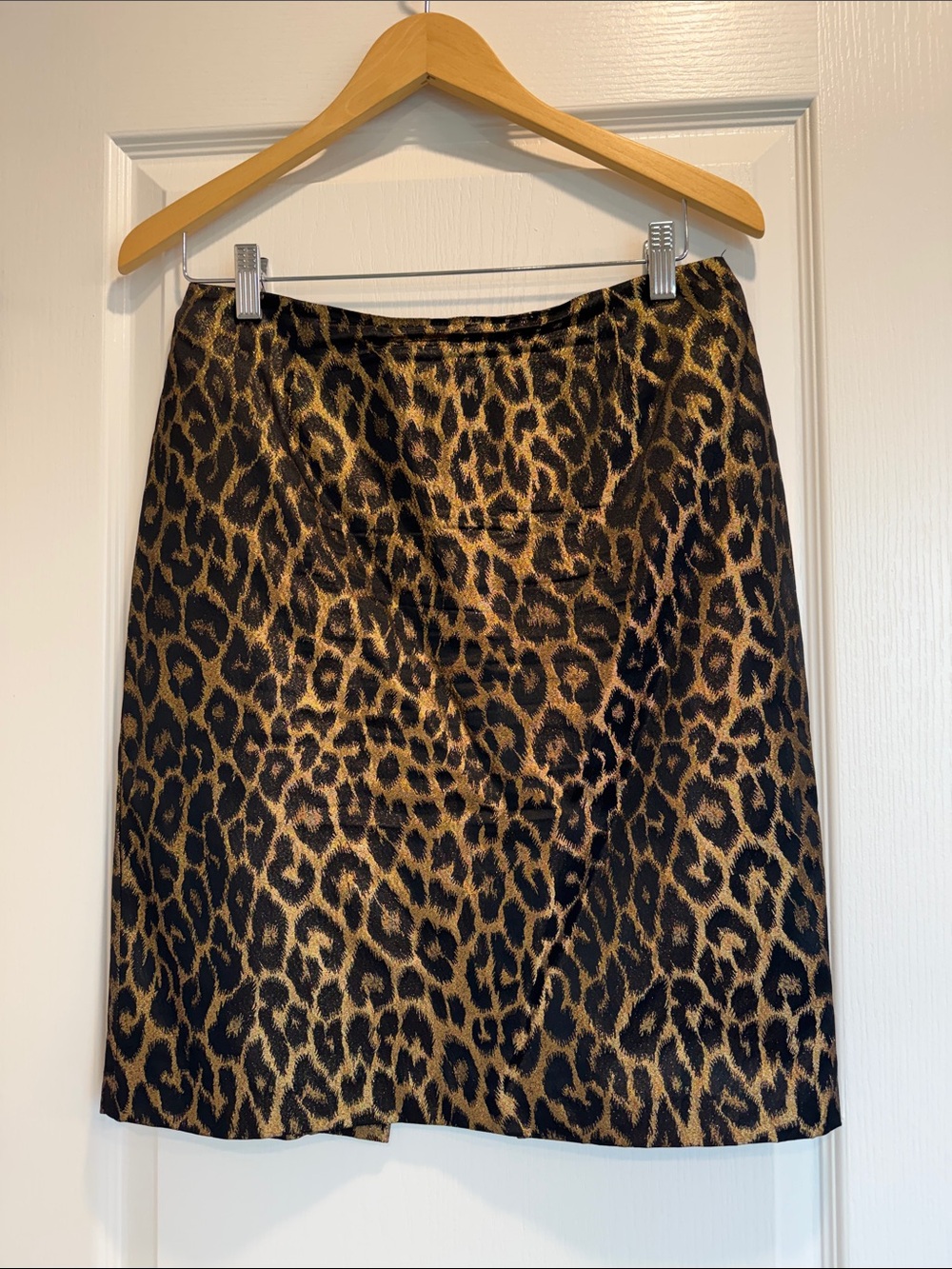 INC gold and black leopard pencil skirt